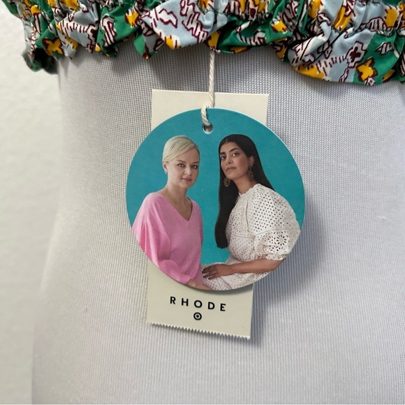 RHODE x Target Womens Whimsical Floral Stripe Print Shirred Crop Tank Top Sz Med - Picture 11 of 11